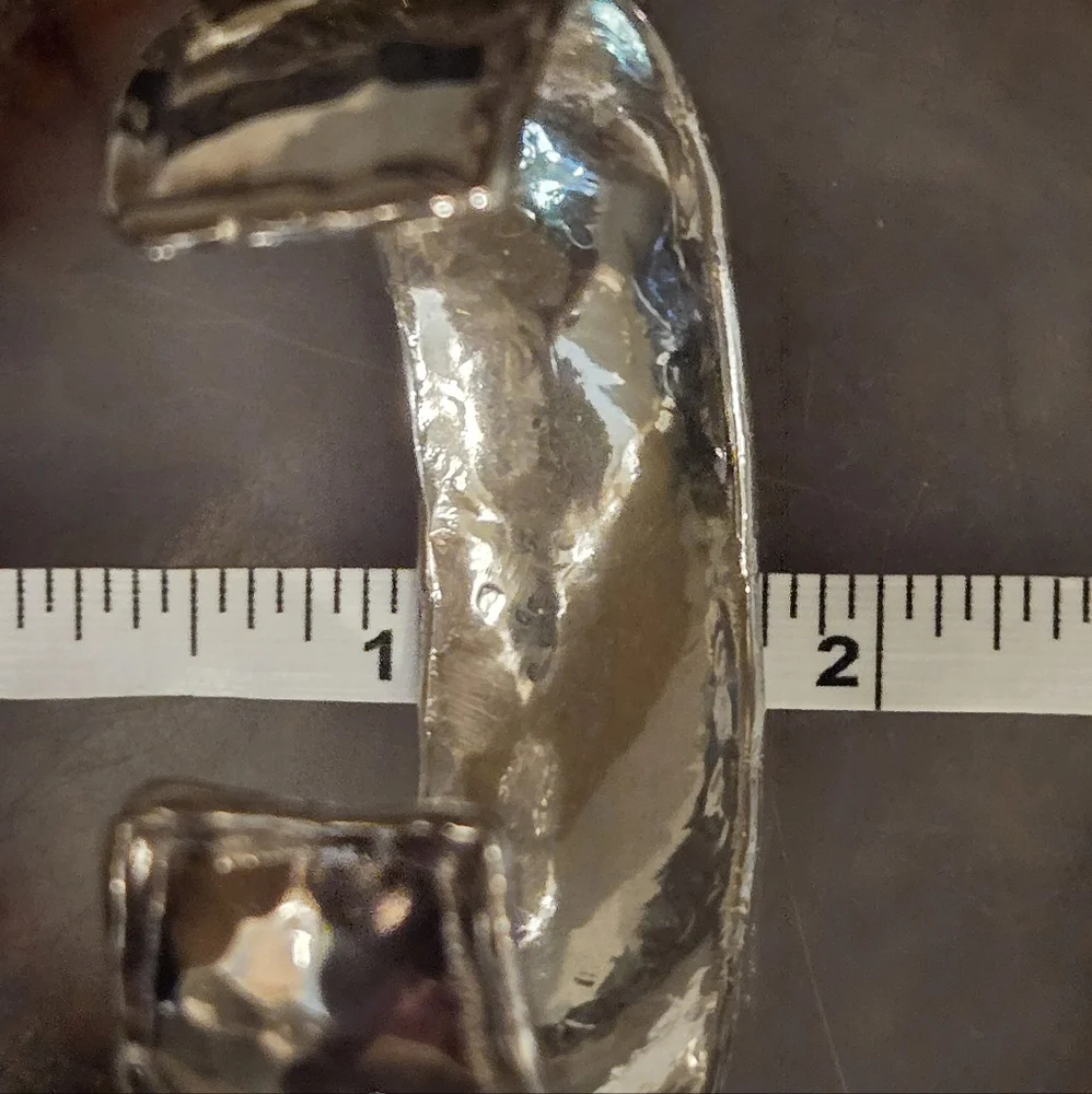 Hammered Sterling Silver Bracelet - Picture 6 of 10